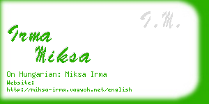 irma miksa business card
